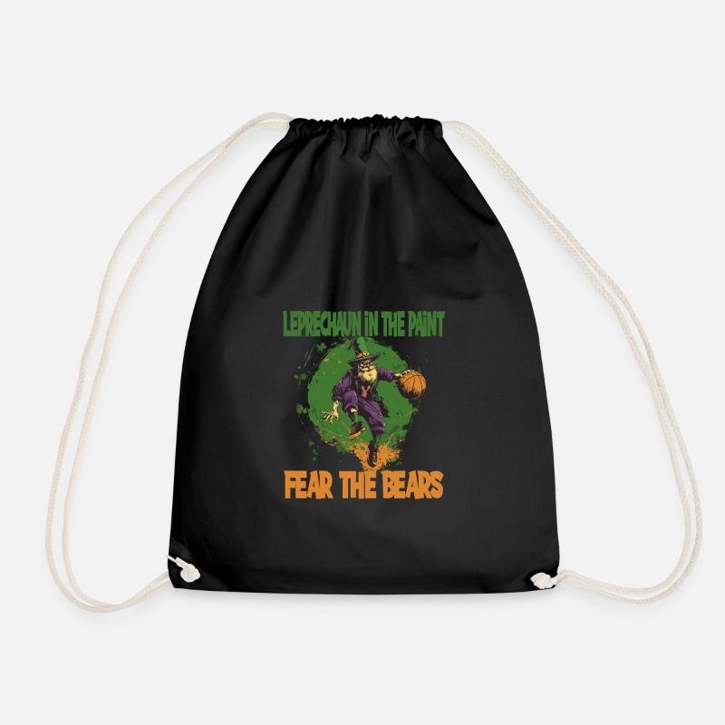 Leprechaun Bart Basketball für einen - Turnbeutel - Schwarz