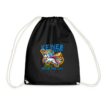 Keiner glitzert mehr wie ich für einen Einhorn - Turnbeutel - Schwarz - Vorne