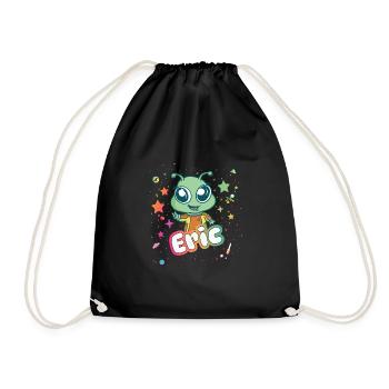 ERIC - Beautiful boy name with cute alien - Drawstring Bag - black - Front