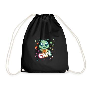CARL - Beau nom de garçon avec un extraterrestre mignon - Sac de sport léger - noir - Devant