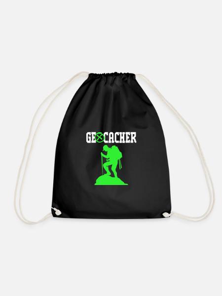 Geocaching Geocache Geocacher - Drawstring Bag - black