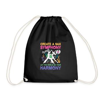 Create A Sax Symphony World Be Your Harmony - Turnbeutel - Schwarz - Vorne