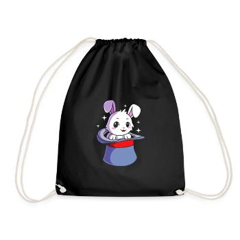 Wizard Magic Magician Bunny - Drawstring Bag - black - Front