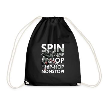 Spin Jump and Hop It's Hip Hop Nonstop - Turnbeutel - Schwarz - Vorne