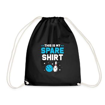 Bowling Bowler Bowling Skittles Bowling Ball - Drawstring Bag - black - Front