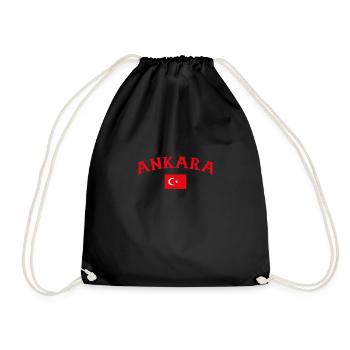 Ankara Turquie Turquie Drapeau turc - Sac de sport léger - noir - Devant