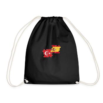 Turquie Espagne Drapeau Espagnols Turc - Sac de sport léger - noir - Devant