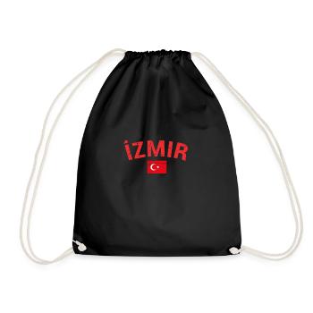 Izmir Turkey Vintage Turkey Turkish Flag Turk - Drawstring Bag - black - Front