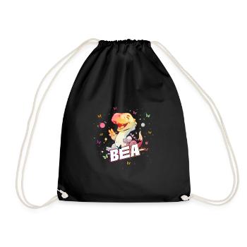 BEA - Beau prénom de FILLE avec mignon DINO T-REX - Sac de sport léger - noir - Devant