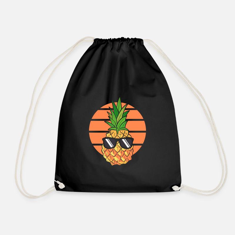 Ananas - Turnbeutel - Schwarz
