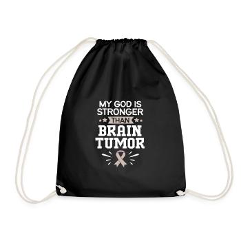 brain tumor tumor brain - Drawstring Bag - black - Front