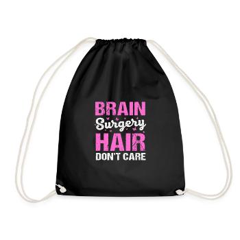 brain tumor tumor brain - Drawstring Bag - black - Front
