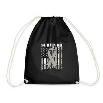 brain tumor tumor brain - Drawstring Bag - black - Front