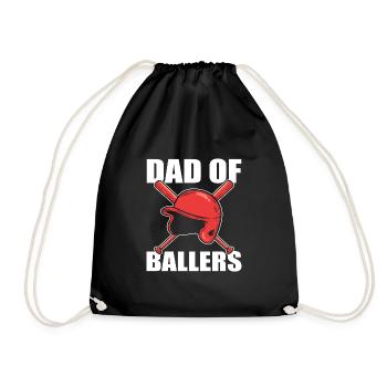 Softball Softball-Spieler Vater Vatertag Papa - Turnbeutel - Schwarz - Vorne