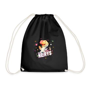 NERYS - Beautiful GIRL Name with Cute DINO - Drawstring Bag - black - Front