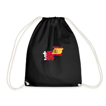 Bahrain Spain Flag of Bahraini - Drawstring Bag - black - Front