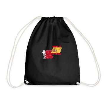 Bahrain Spain Vintage Flag Bahraini - Drawstring Bag - black - Front