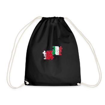 Bahrain Italy Vintage Flag Bahraini - Drawstring Bag - black - Front