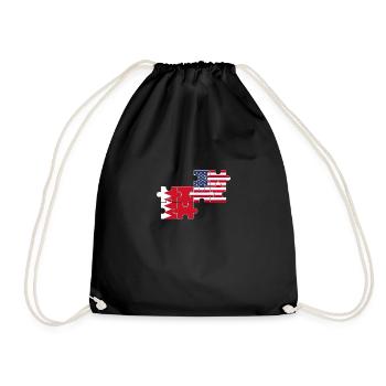 Bahrain United States Heartbeat Flag American Bahraini - Drawstring Bag - black - Front