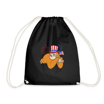 Sloth - Drawstring Bag - black - Front