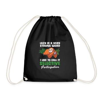 Sloth, laziness, lazy, morning grouch - Drawstring Bag - black - Front