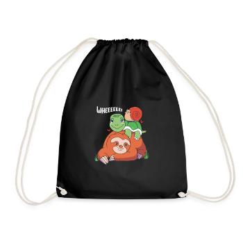 Sloth - Drawstring Bag - black - Front