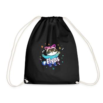 ELYAS - Beau nom de garçon avec un raton laveur mignon - Sac de sport léger - noir - Devant