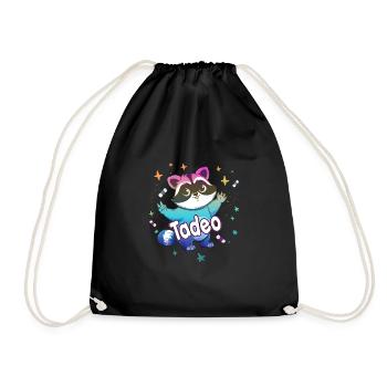 TADEO - Beau nom de garçon avec un raton laveur mignon - Sac de sport léger - noir - Devant
