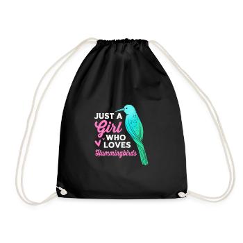 Hummingbird - Drawstring Bag - black - Front