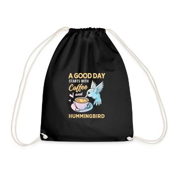 Hummingbird - Drawstring Bag - black - Front