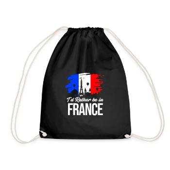 Frankreich - Turnbeutel - Schwarz - Vorne