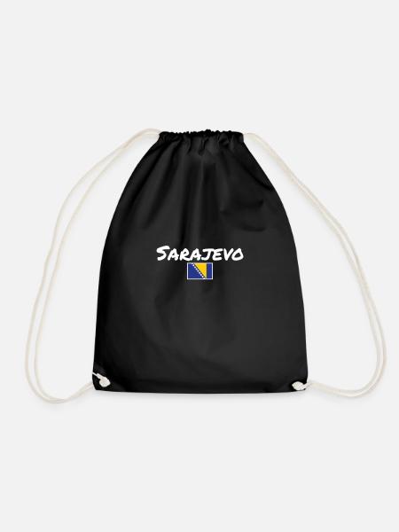 Sarajevo Bosnien Vintage Bosnische Flagge Bosnier - Turnbeutel - Schwarz