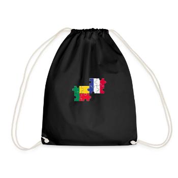 Benin France Flag Beninese - Drawstring Bag - black - Front