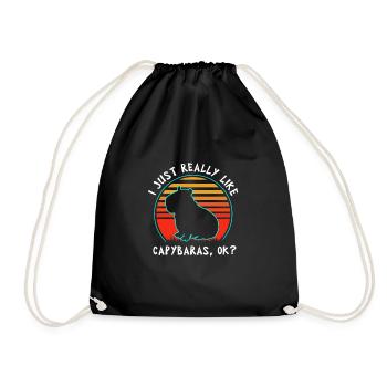 Capybara - Drawstring Bag - black - Front