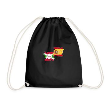 Burundi Spain Flag Burundian - Drawstring Bag - black - Front