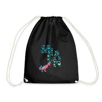 MILAN - Beautiful boy name with dinosaur - Drawstring Bag - black - Front