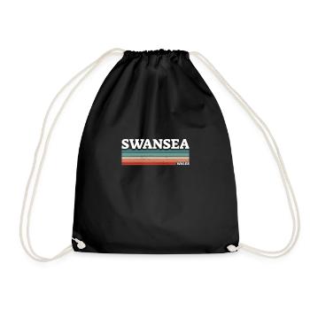 Swansea Wales Welsh - Drawstring Bag - black - Front