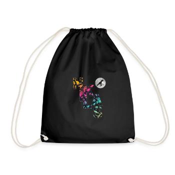 NIKLAS - Beautiful boy name with dinosaur - Drawstring Bag - black - Front
