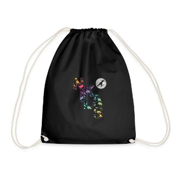NIKLAS - Beautiful boy name with dinosaur - Drawstring Bag - black - Front