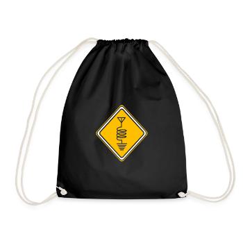 Amateur Radio Radio Antenna - Drawstring Bag - black - Front