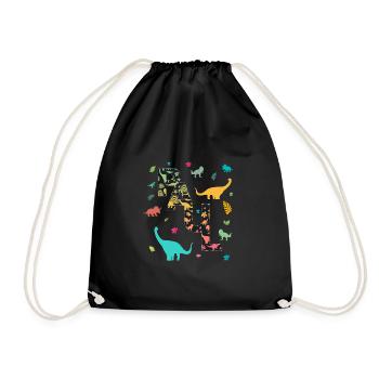 PAUL - Beautiful boy name with dinosaur - Drawstring Bag - black - Front