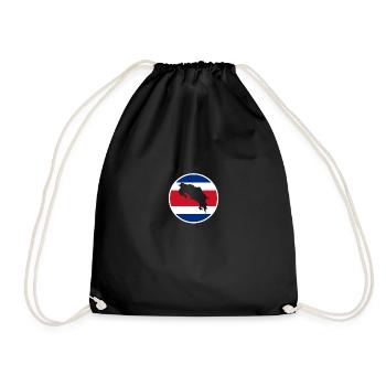 Costa Rica Map Costa Rican Flag - Drawstring Bag - black - Front