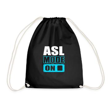 Langue des signes ASL sourd - Sac de sport léger - noir - Devant