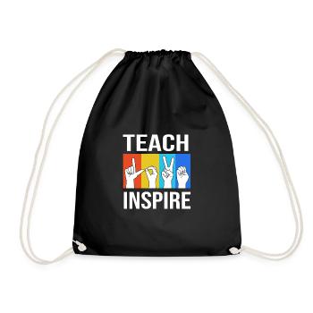 Langue des signes ASL sourd - Sac de sport léger - noir - Devant