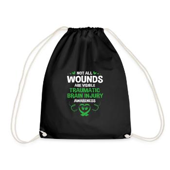 Traumatic brain injury - Drawstring Bag - black - Front