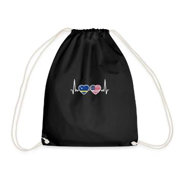 Curaçao, États-Unis, Heartbeat Flag - Sac de sport léger - noir - Devant