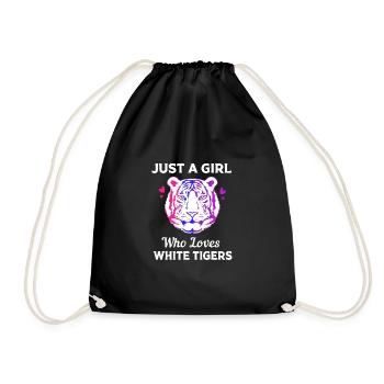 White Tiger - Drawstring Bag - black - Front