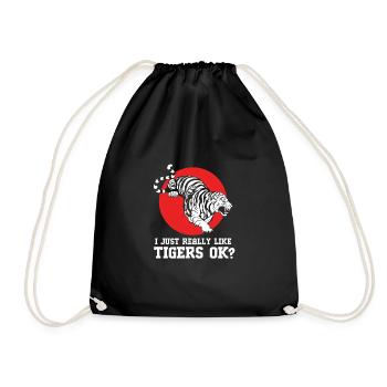 White Tiger - Drawstring Bag - black - Front