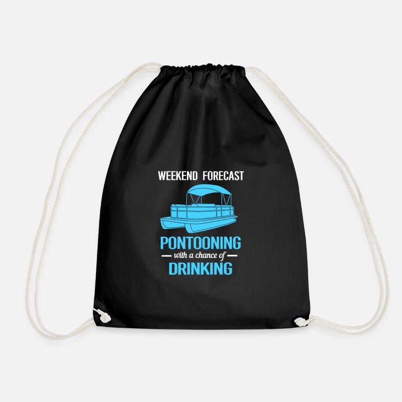 Pontonboot Boot Boote - Turnbeutel - Schwarz