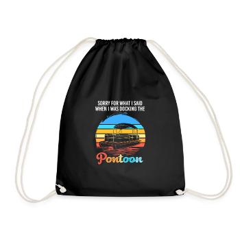 Pontoon Boat Boat Boats - Drawstring Bag - black - Front